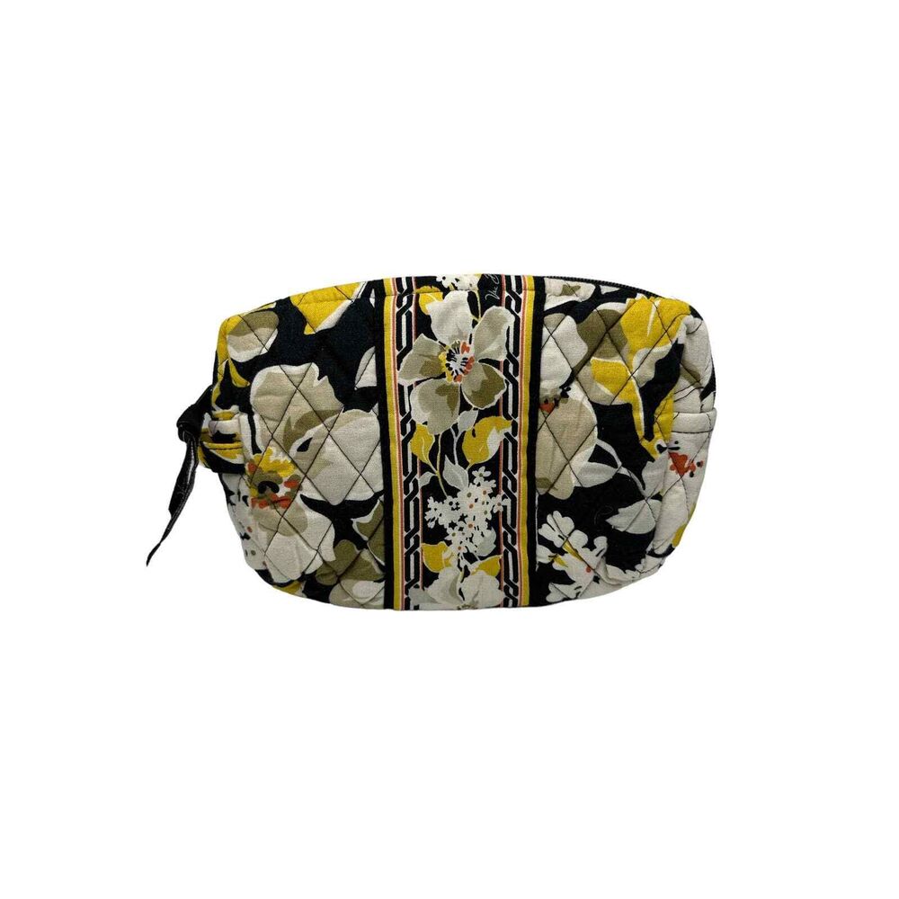 Vera Bradley Yellow Floral Makeup Travel Bag Plastic lined
